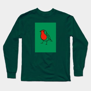 Robin Redbreast (Green Version) Long Sleeve T-Shirt